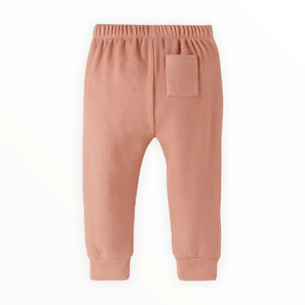 ZARA Kids Pink Ribbed Jogger Pants NWT Size 3T